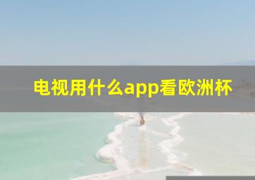 电视用什么app看欧洲杯