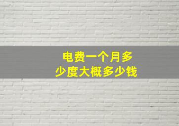 电费一个月多少度大概多少钱