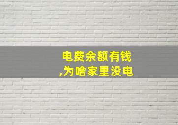 电费余额有钱,为啥家里没电