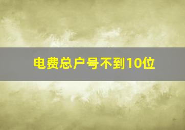 电费总户号不到10位