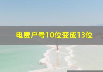 电费户号10位变成13位