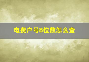 电费户号8位数怎么查