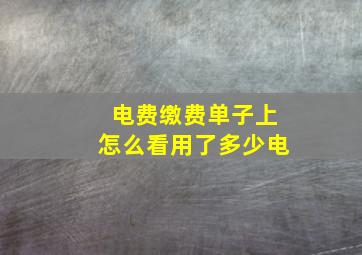 电费缴费单子上怎么看用了多少电