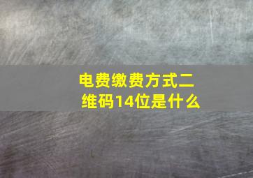 电费缴费方式二维码14位是什么