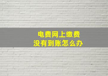 电费网上缴费没有到账怎么办