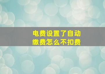 电费设置了自动缴费怎么不扣费