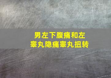 男左下腹痛和左睾丸隐痛睾丸扭转