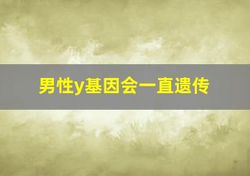 男性y基因会一直遗传