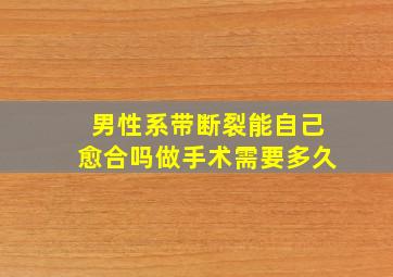 男性系带断裂能自己愈合吗做手术需要多久