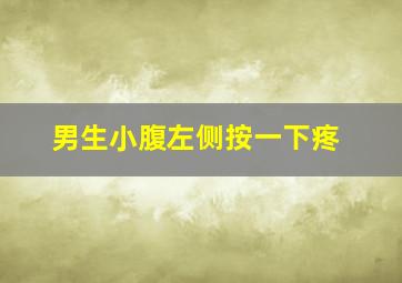 男生小腹左侧按一下疼