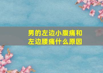 男的左边小腹痛和左边腰痛什么原因