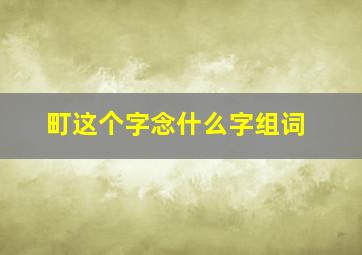 町这个字念什么字组词