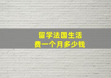 留学法国生活费一个月多少钱