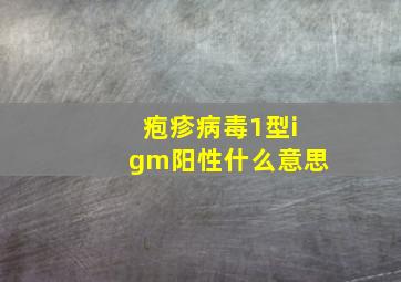 疱疹病毒1型igm阳性什么意思