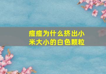 痘痘为什么挤出小米大小的白色颗粒