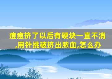 痘痘挤了以后有硬块一直不消,用针挑破挤出脓血,怎么办