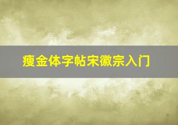 瘦金体字帖宋徽宗入门