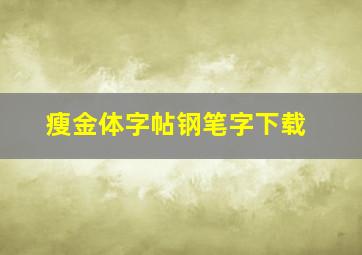 瘦金体字帖钢笔字下载