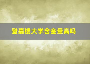 登嘉楼大学含金量高吗