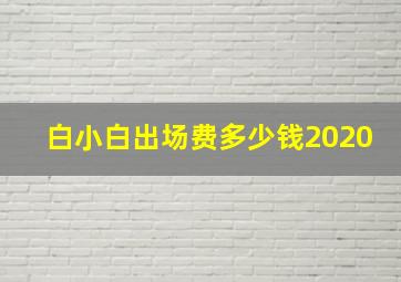 白小白出场费多少钱2020