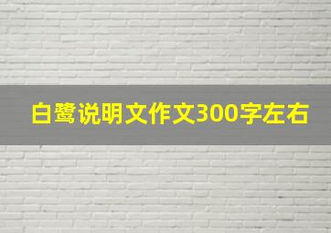 白鹭说明文作文300字左右