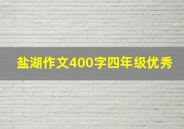 盐湖作文400字四年级优秀