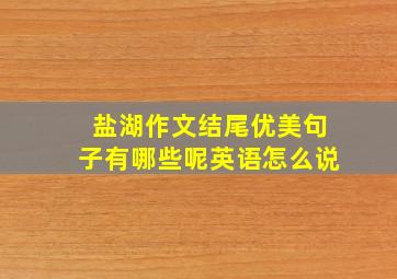 盐湖作文结尾优美句子有哪些呢英语怎么说