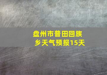 盘州市普田回族乡天气预报15天