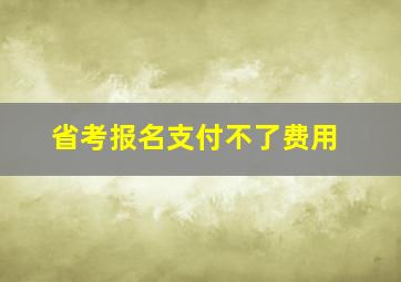 省考报名支付不了费用