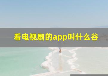 看电视剧的app叫什么谷