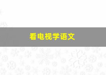 看电视学语文