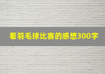 看羽毛球比赛的感想300字