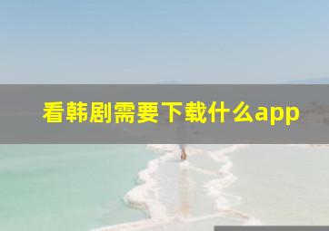 看韩剧需要下载什么app