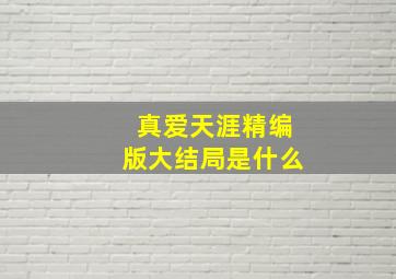 真爱天涯精编版大结局是什么