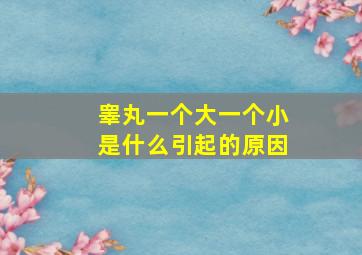 睾丸一个大一个小是什么引起的原因