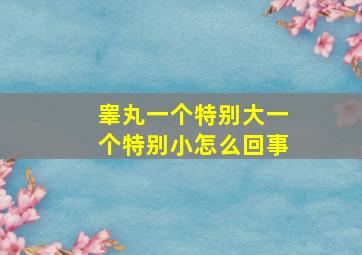 睾丸一个特别大一个特别小怎么回事