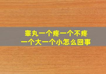 睾丸一个疼一个不疼一个大一个小怎么回事