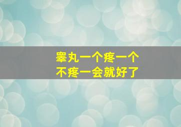 睾丸一个疼一个不疼一会就好了