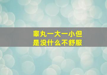 睾丸一大一小但是没什么不舒服