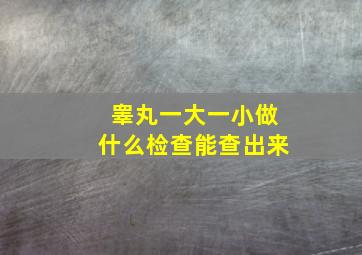 睾丸一大一小做什么检查能查出来