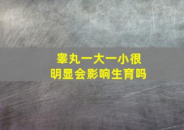 睾丸一大一小很明显会影响生育吗