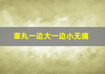 睾丸一边大一边小无痛