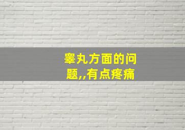 睾丸方面的问题,,有点疼痛