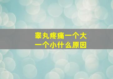 睾丸疼痛一个大一个小什么原因