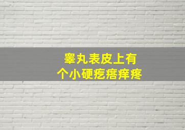 睾丸表皮上有个小硬疙瘩痒疼