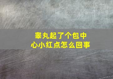 睾丸起了个包中心小红点怎么回事