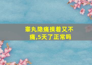 睾丸隐痛摸着又不痛,5天了正常吗