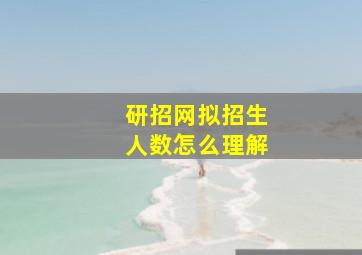 研招网拟招生人数怎么理解