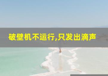 破壁机不运行,只发出滴声