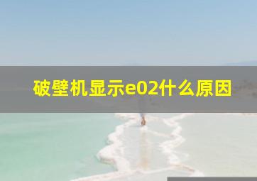 破壁机显示e02什么原因